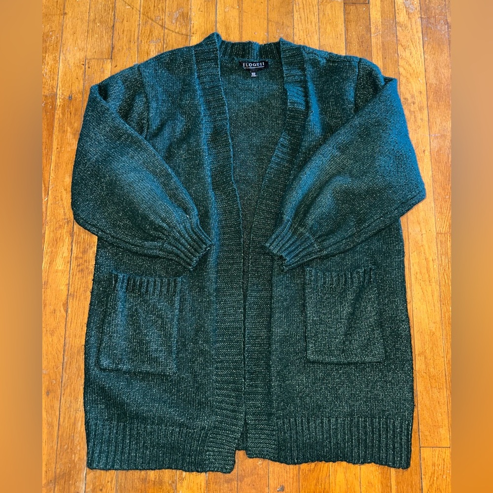 Long Cardigan Sweater | Eloquii | Green | 18-20